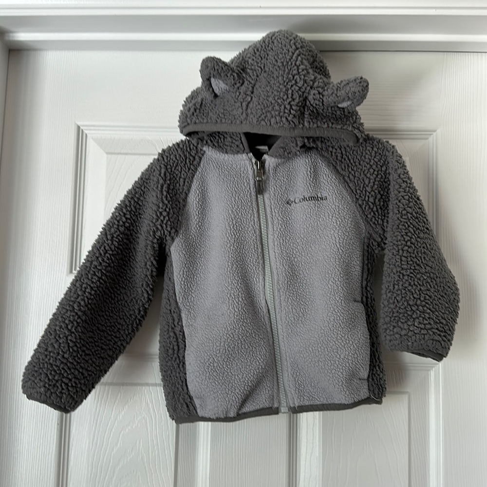 Kids Columbia Fleece w/Fox ears. 18-24 mos. Gray